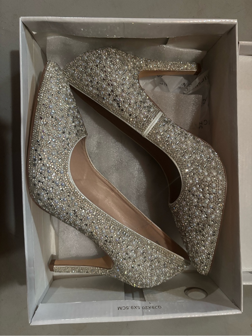 Embellished Champagne Crystal Pointed-Toe Stiletto Heels